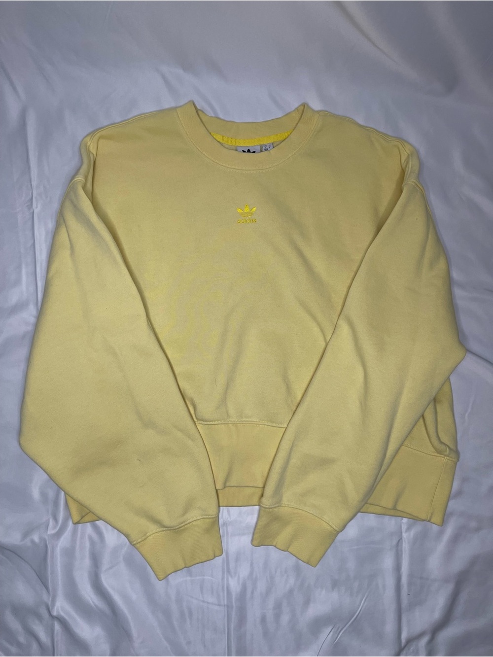 Adidas Women's Yellow Crewneck Sweatshirt - Picture 13 of 16